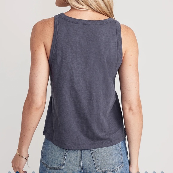 NWT OLD NAVY EveryWear Slub-Knit Tank Top Color: Volcanic Glass - Picture 3 of 6
